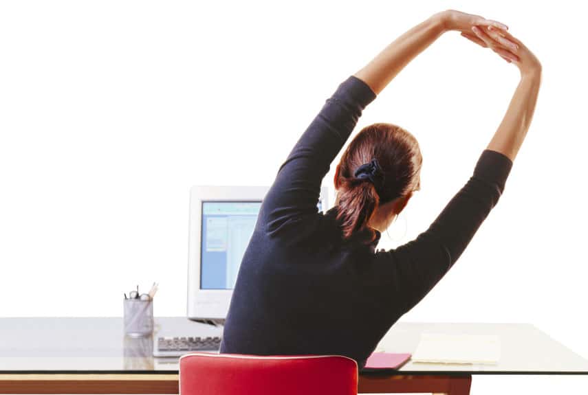 Image result for woman stretching when work
