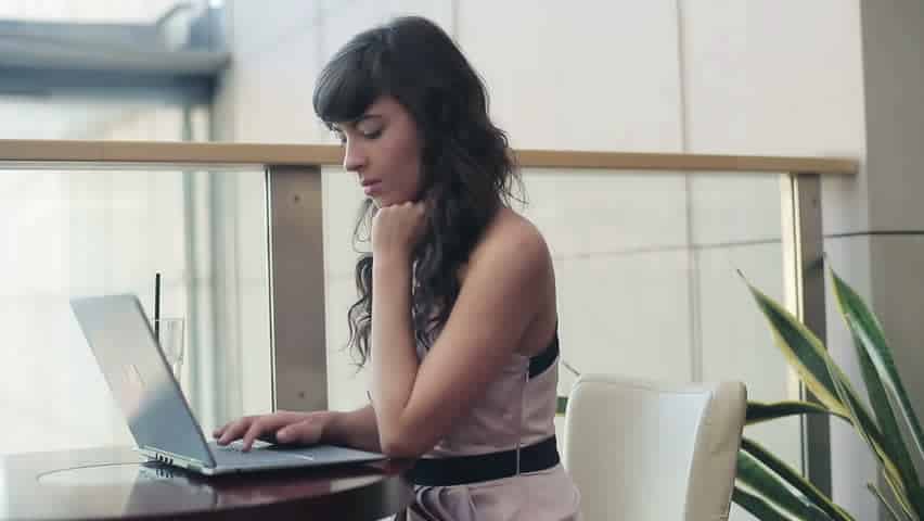 Image result for woman thinking when use laptop