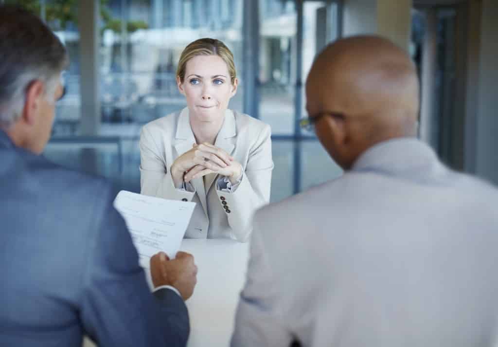 Image result for woman feel nervous when interview