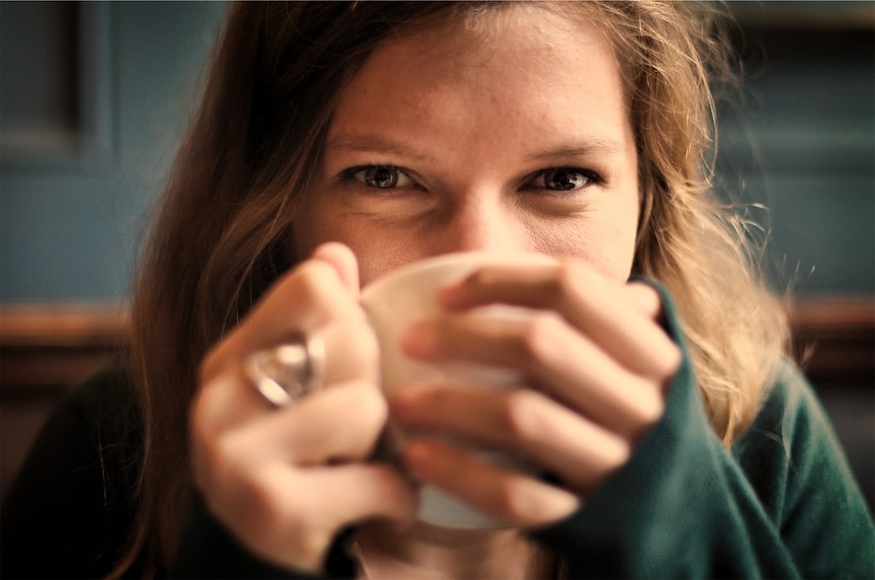 Girl, Woman, Smile, Smiling, Happy, Coffee, Tea, Cup