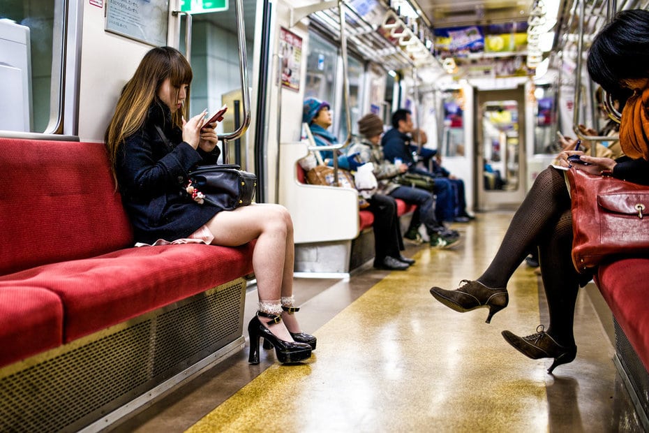 Image result for japanese phone in train